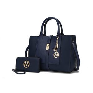 Women'S Bag Satchel With Wristlet Card Case Vegan Textured Satchel Bag By